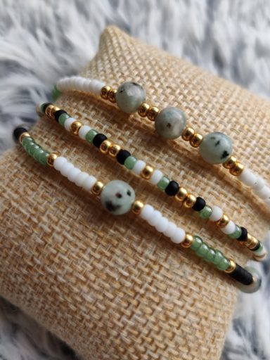 Armband Miyuki kralen, natuursteen